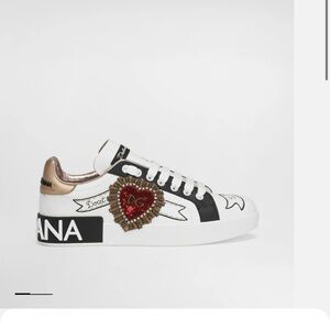 Authentic Dolce & Gabbana Portofino embroidered sneakers